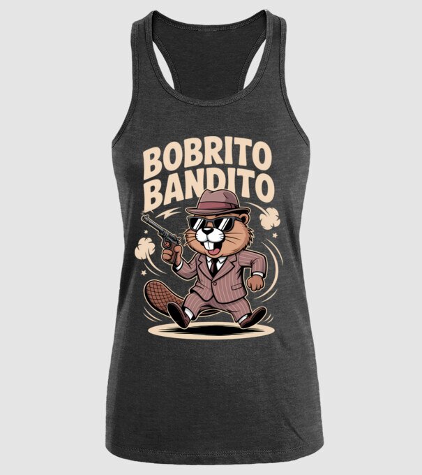 Bobrito Bandito model negru pe tricou
