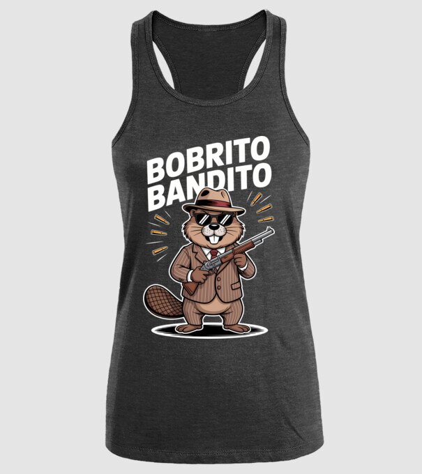 Bobrito Bandito model negru pe tricou