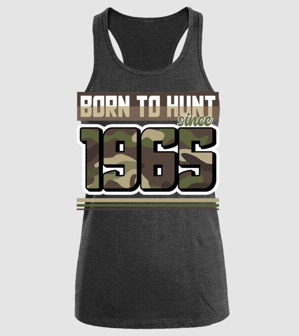 Born to hunt since 1965 model negru pe tricou