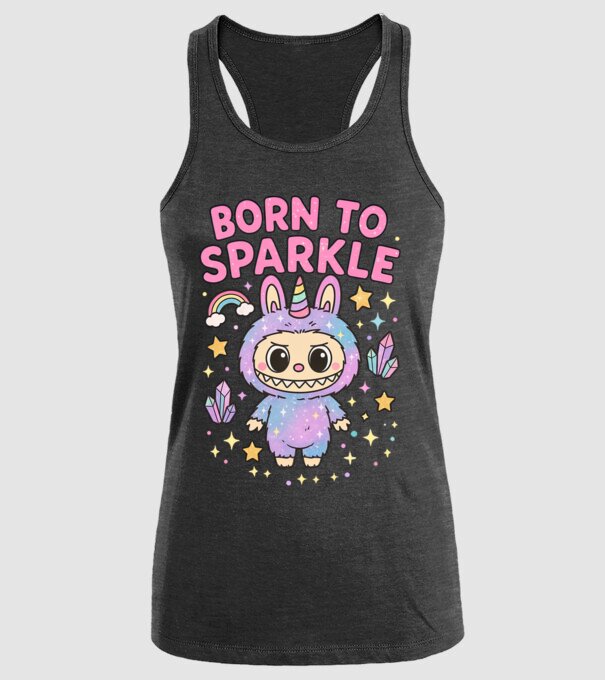Born to sparkle model negru pe tricou