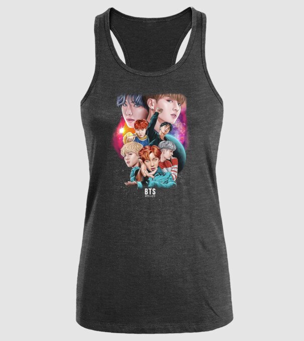 BTS POSTER model negru pe tricou