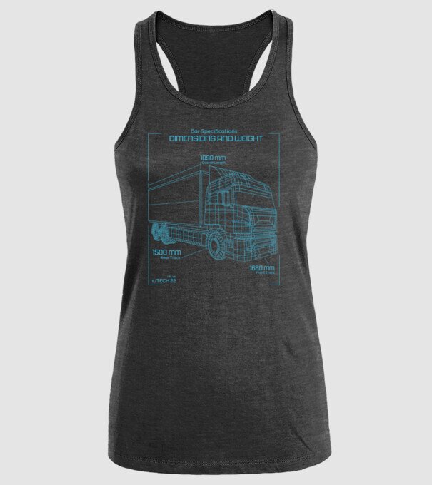 Camioane model negru pe tricou
