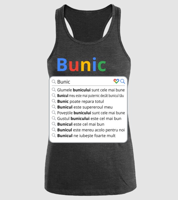 căutare Google Bunic model negru pe tricou