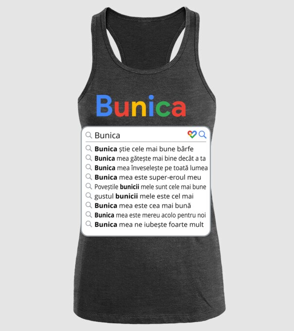 căutare Google Bunica model negru pe tricou