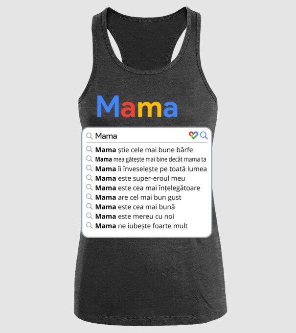căutare Google Mama model negru pe tricou