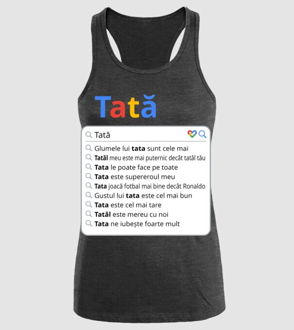 căutare Google Tată model negru pe tricou