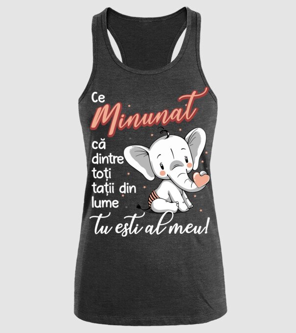Ce minunat că dintre toți tații din lume, tu ești al meu! model negru pe tricou
