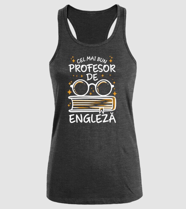 Cel mai profesor engleză model negru pe tricou
