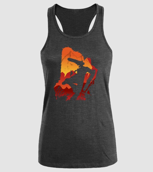 Chainsaw man silhouette model negru pe tricou