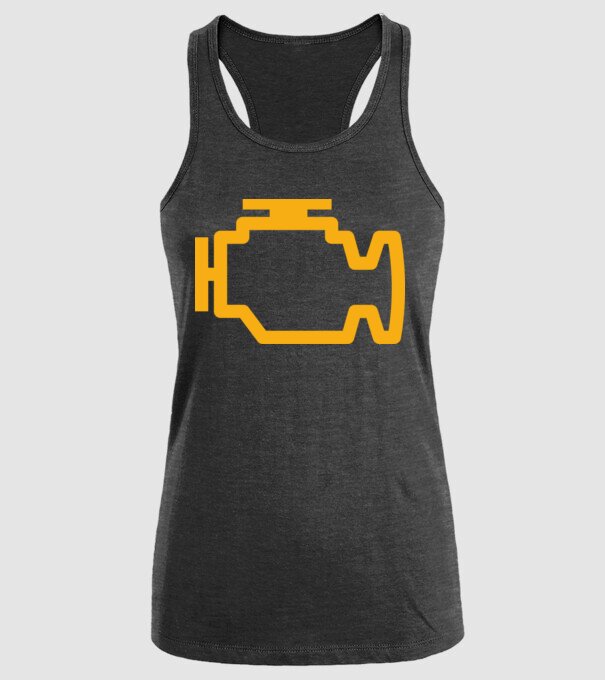 check engine model negru pe tricou