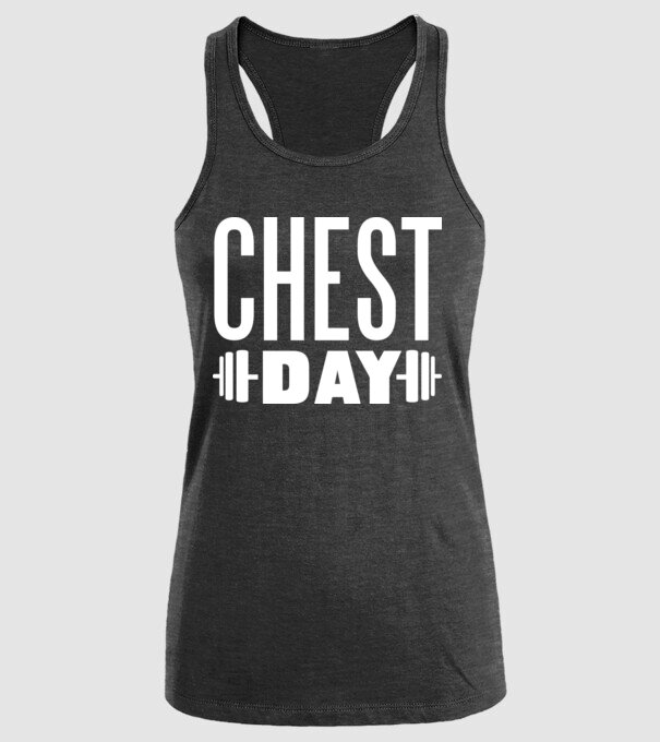 Chest day model negru pe tricou
