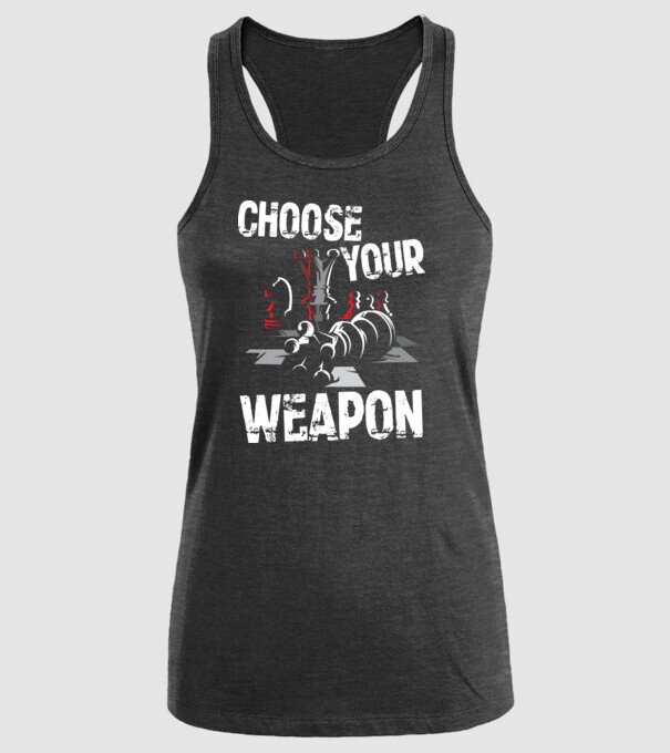 CHOOSE YOUR WEAPON model negru pe tricou