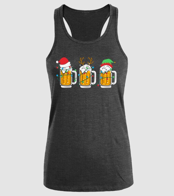 Christmas beer mugs model negru pe tricou