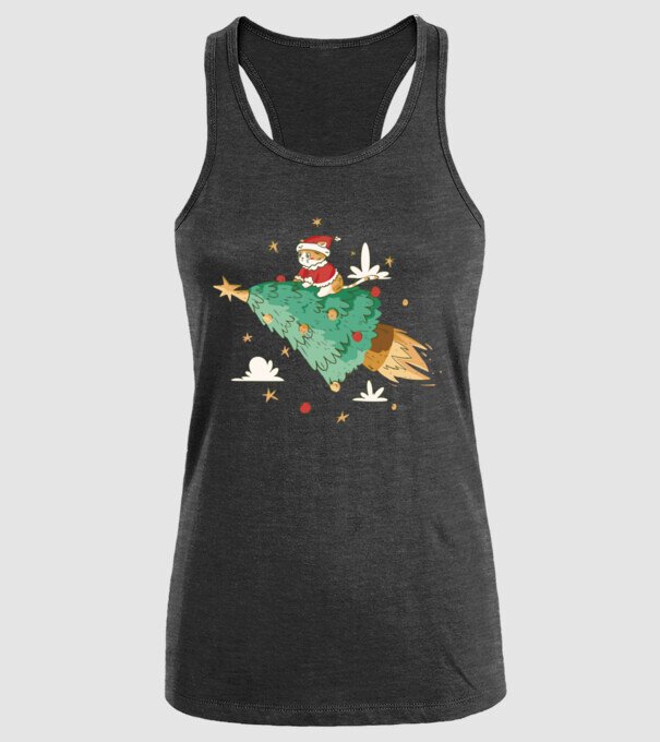 Christmas cat model negru pe tricou