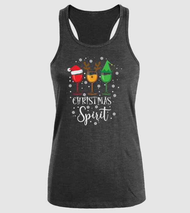 Christmas spirit wine model negru pe tricou