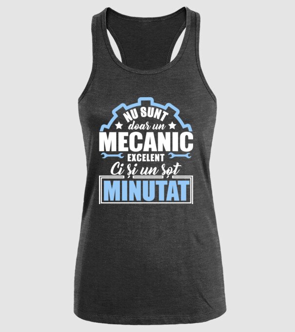 Nu sunt doar un mecanic excelent, ci și un soț minunat! model negru pe tricou