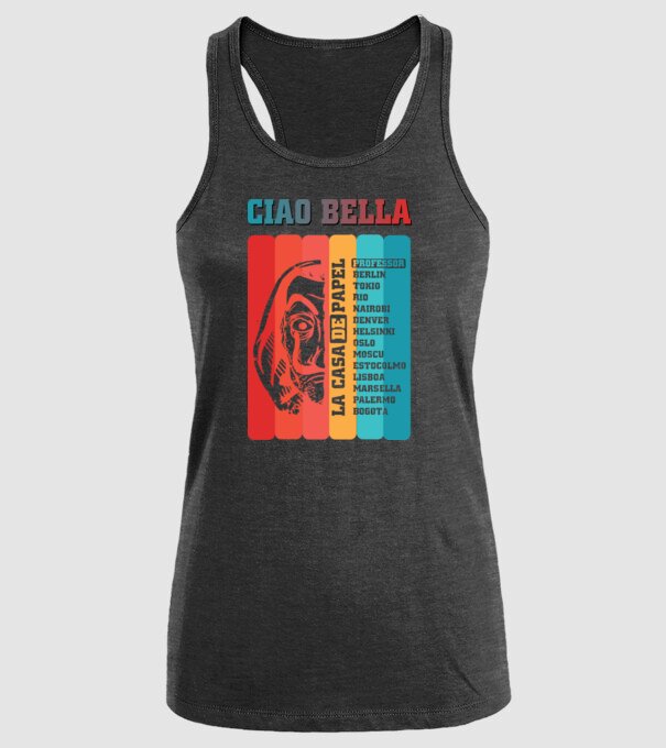 ciao bella retro model negru pe tricou