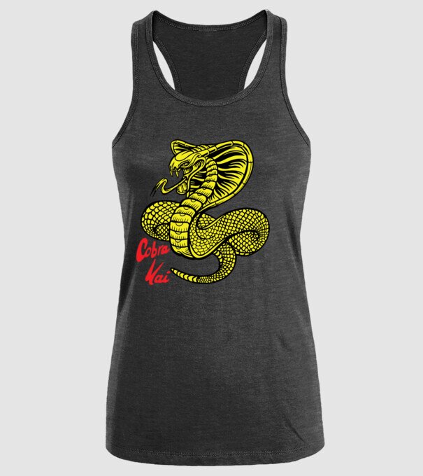 cobra kai logo color model negru pe tricou