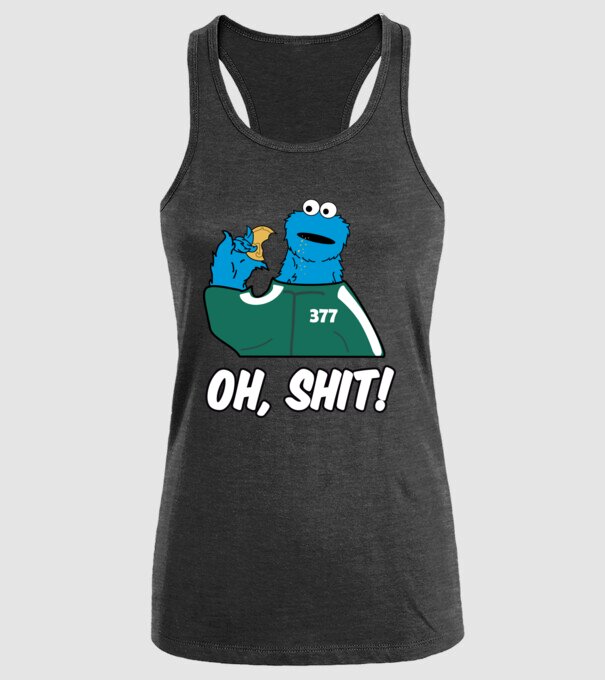 cookie monster squid game parody model negru pe tricou
