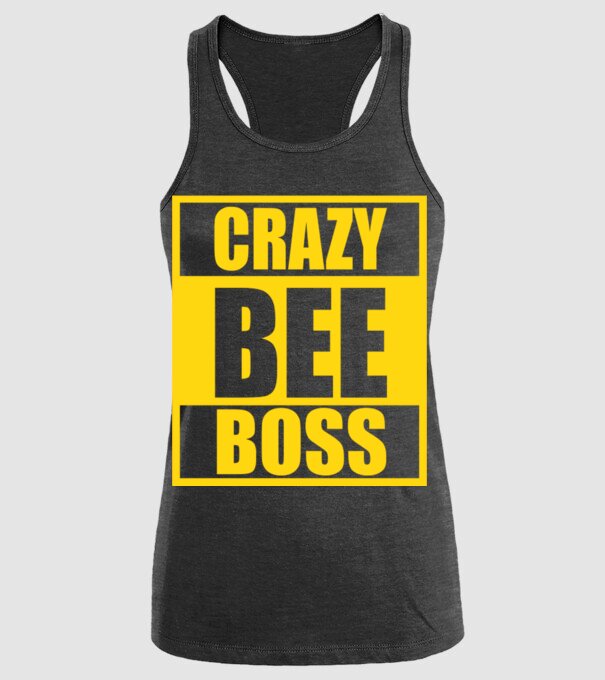 Crazy bee boss model negru pe tricou