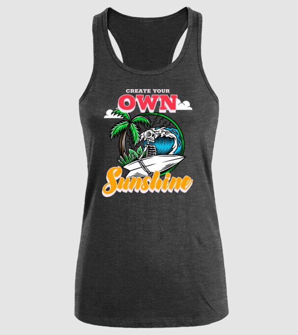 Create your own sunshine surfer skeleton model negru pe tricou