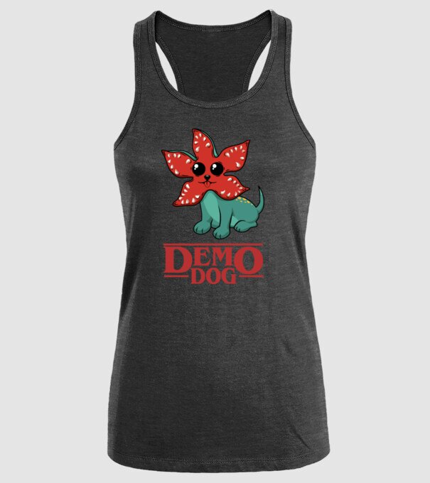 cute demodog model negru pe tricou