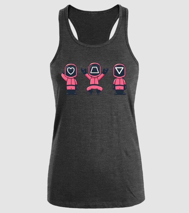 cute squid game toys model negru pe tricou