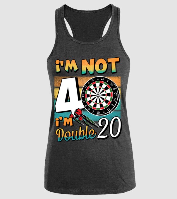 Darts Birthday 40 years old model negru pe tricou