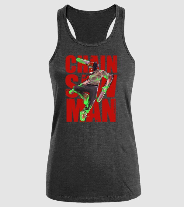 Denji chainsaw man concept model negru pe tricou