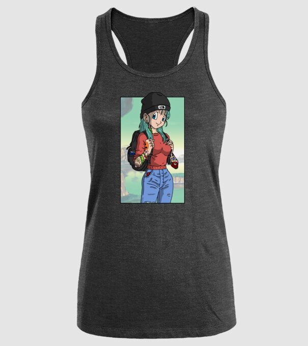 dragon ball bulma model negru pe tricou