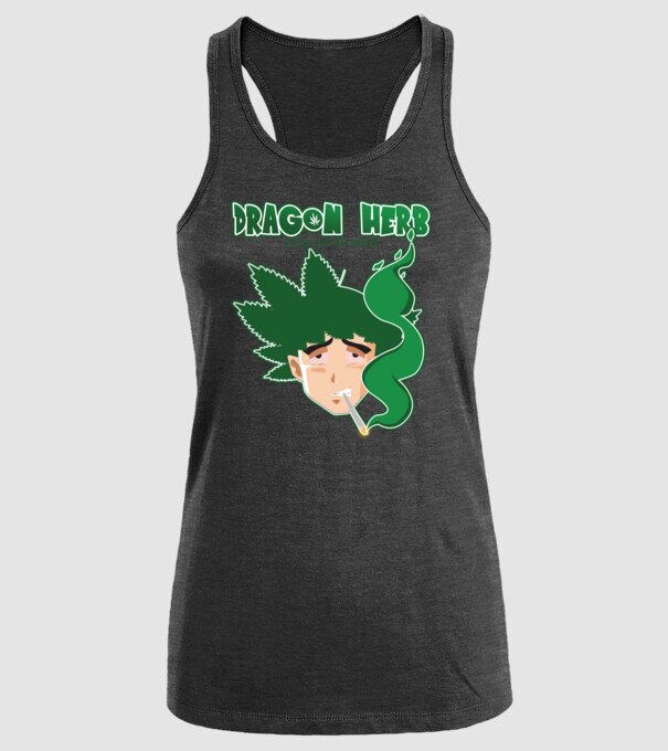 dragon herb smoke model negru pe tricou