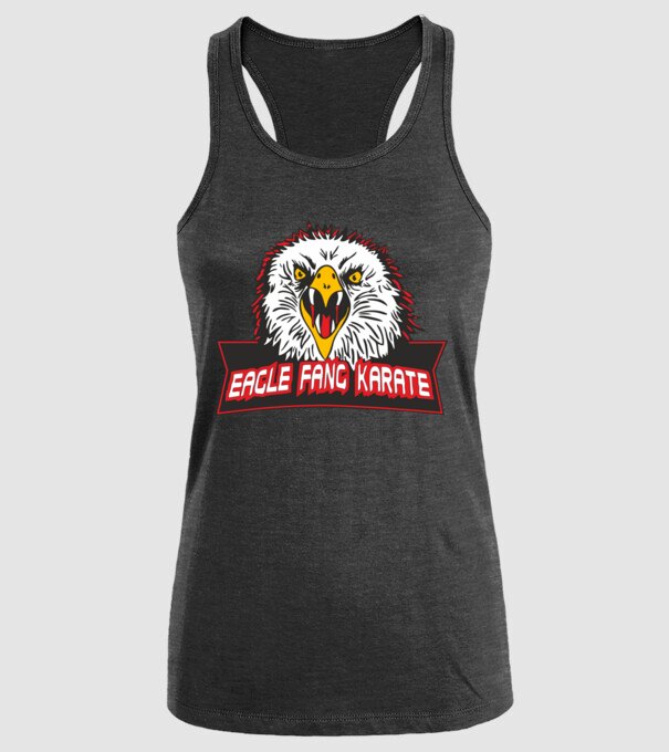 eagle fang karate cobra kai model negru pe tricou