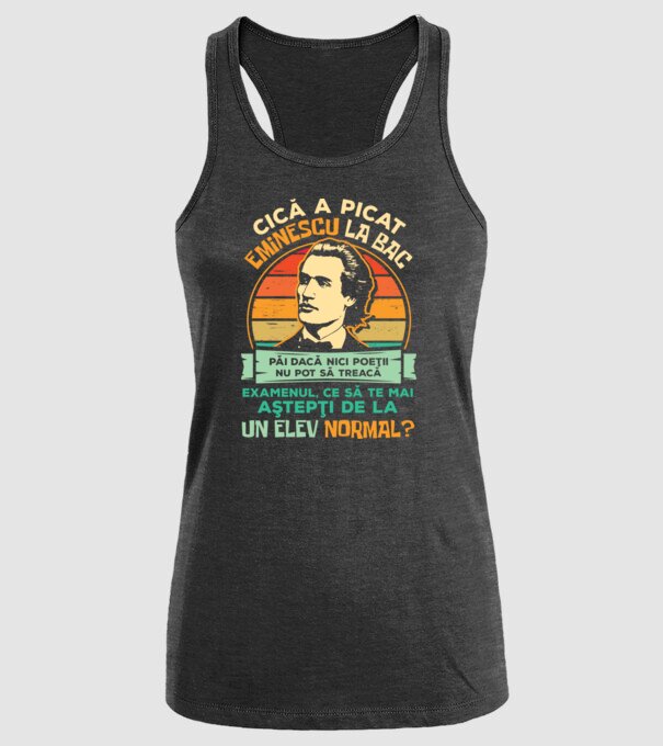 Eminescu model negru pe tricou