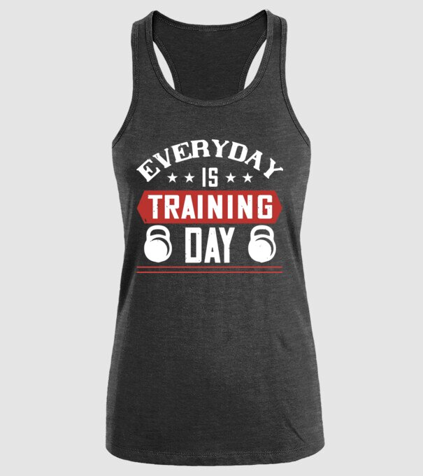 everyday is training day model negru pe tricou