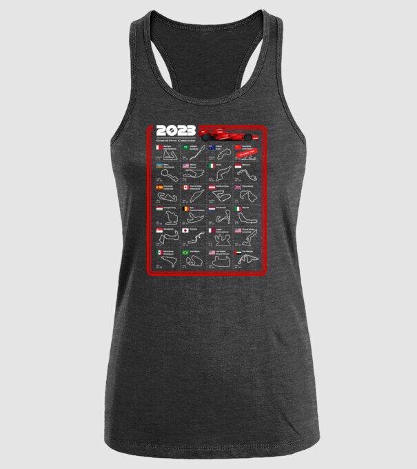 F1 2023 Formula Grand prix calendar model negru pe tricou