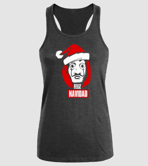 feliz navidad merry christmas money heist model negru pe tricou