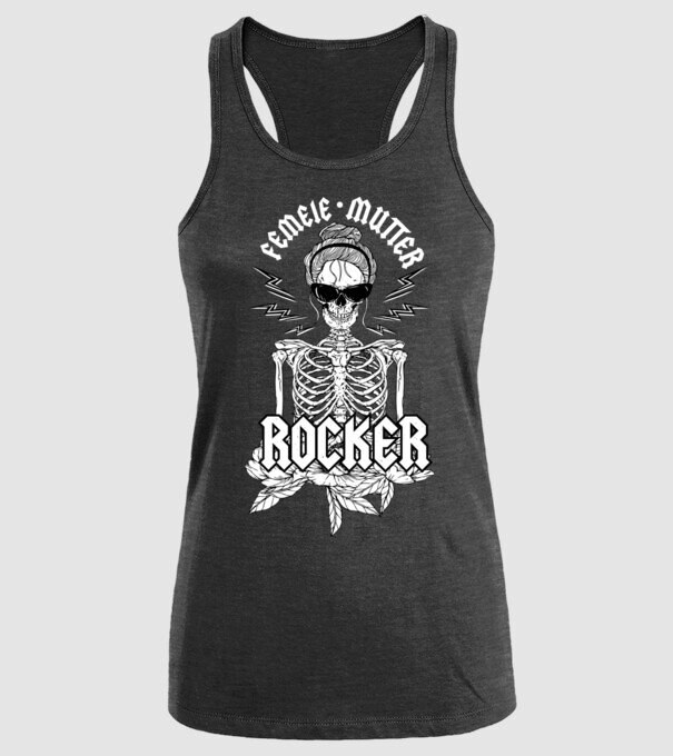 femeie - mutter - rocker model negru pe tricou