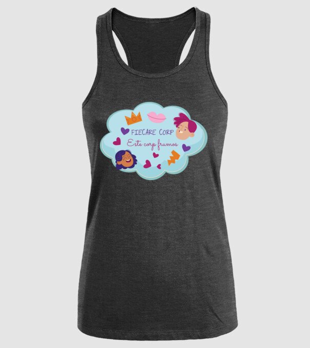 Fiecare corp model negru pe tricou