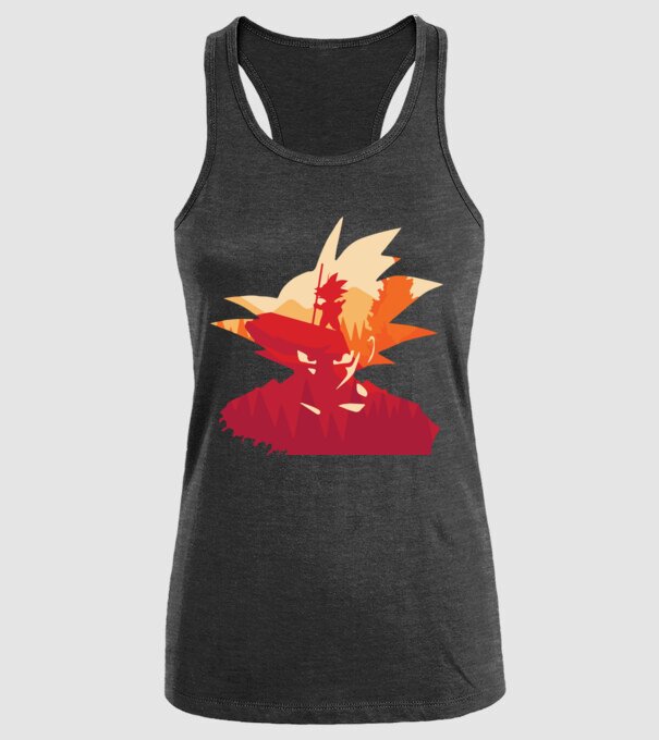goku head model negru pe tricou