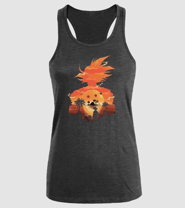 goku sunset 2 model negru pe tricou