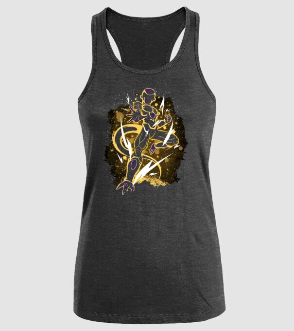 golden freeza dragonball model negru pe tricou