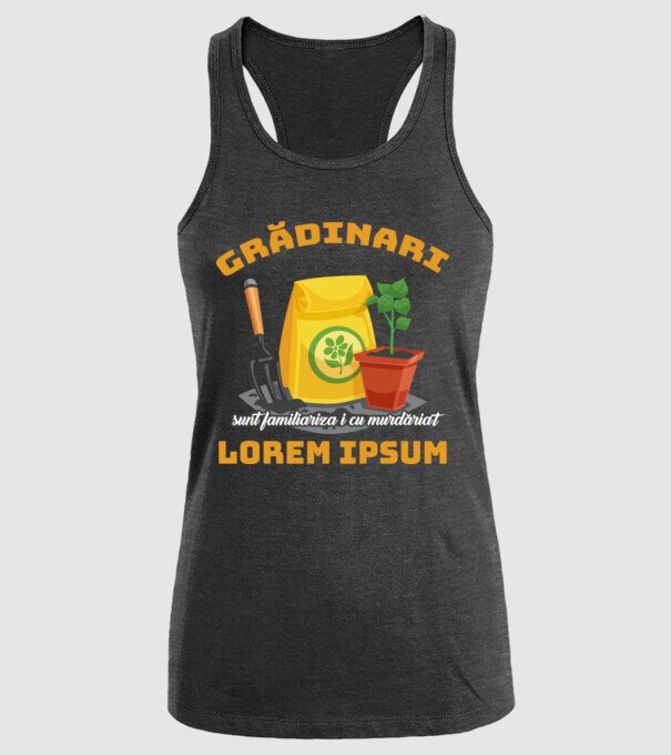 Grădinari model negru pe tricou