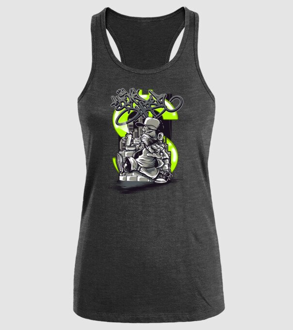 Graffiti model negru pe tricou