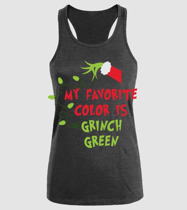 Grinch Green model negru pe tricou