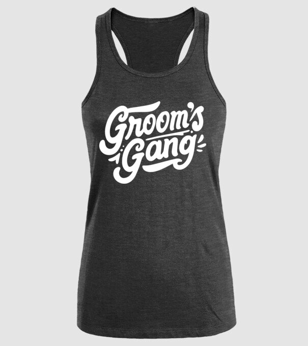 Grooms Gang model negru pe tricou