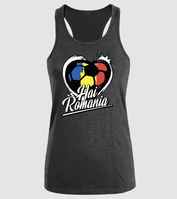 Hai romania heart model negru pe tricou