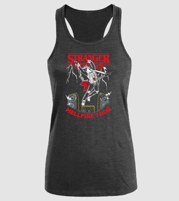 HELLFIRE TOUR model negru pe tricou