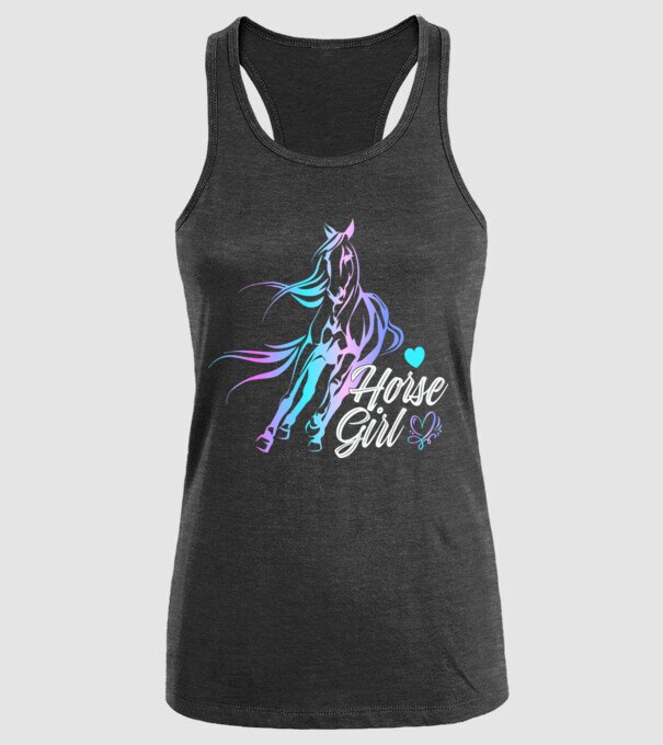 Horse girl 2 model negru pe tricou