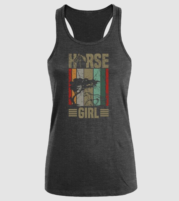 Horse girl model negru pe tricou