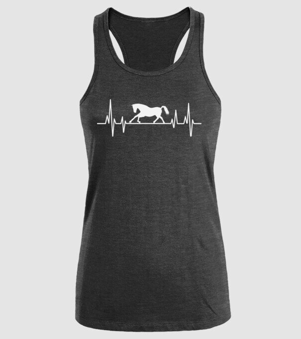 horse heartbeat model negru pe tricou